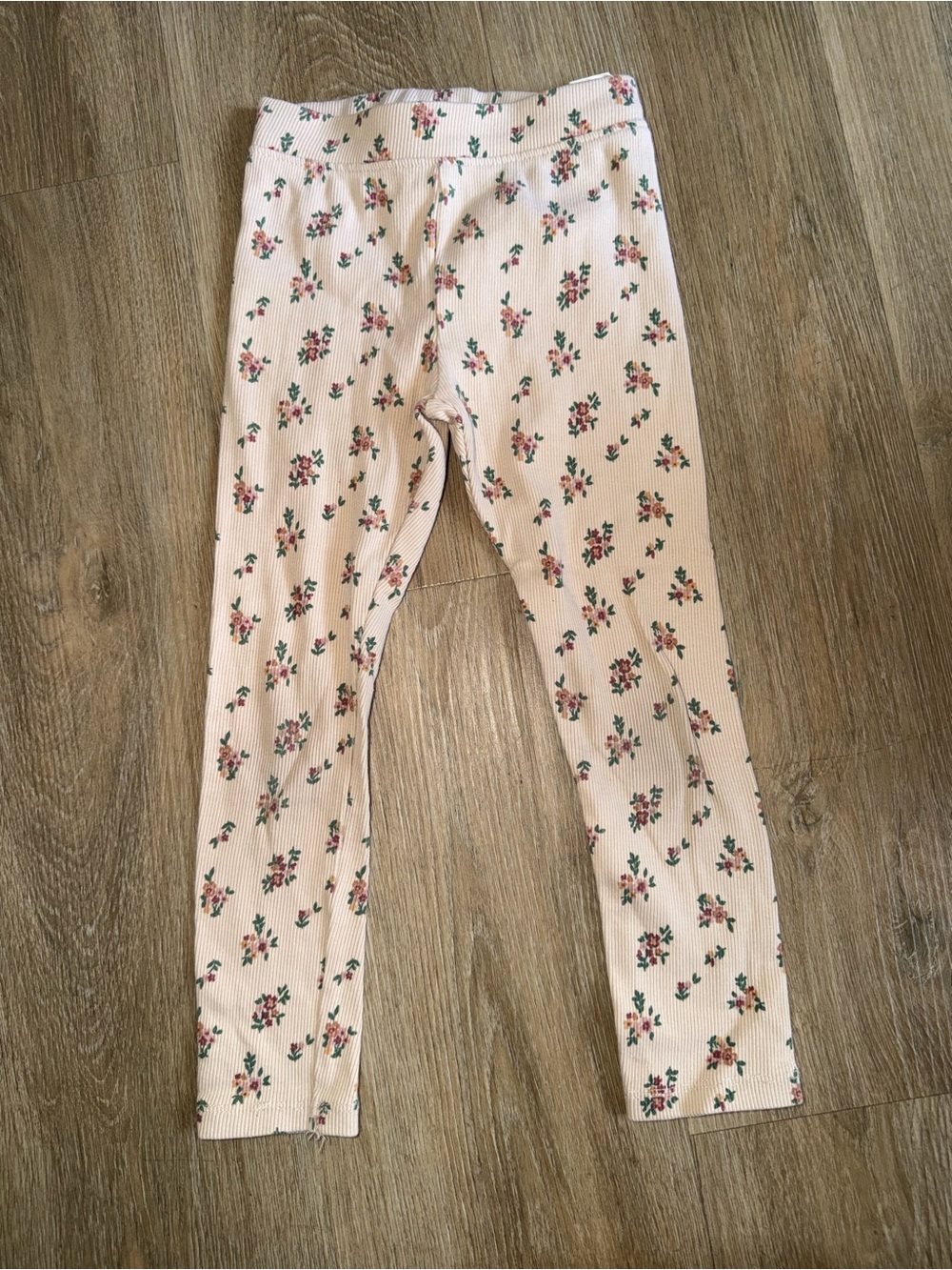 Zara Pink Floral Ribbed Leggings